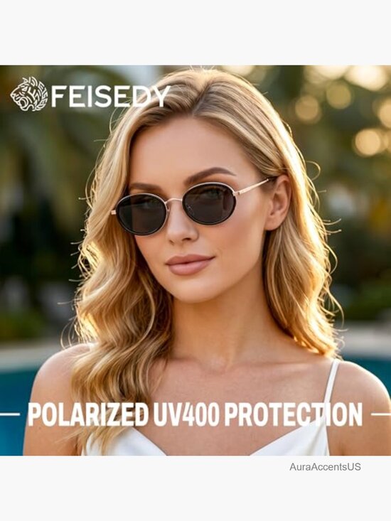 Polarized Oval Metal Sunglasses UV400 Protection Retro Vintage TR90 Shades for